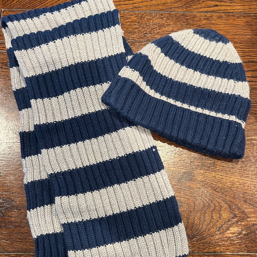 Mayoral stripe scarf and hat